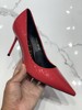 红色高跟靴亮面漆皮纯色，纯牛皮鞋女鞋潮流，尖头浅口鞋