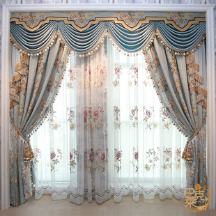 欧式窗帘客厅奢华大气，别墅美式卧室法式洛可可，复古中式轻奢新中式
