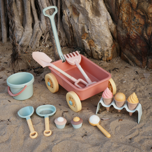 韩国ins儿童沙滩玩具，小推车套装，海边男孩女孩戏水挖沙铲子工具