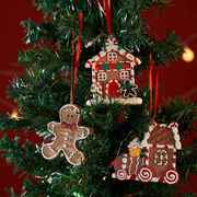 2024年圣诞节装饰雪花姜饼人，圣诞树挂件圣诞驯鹿黑熊小精灵装饰品