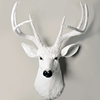 鹿头墙饰挂件白驯鹿头鹿角壁挂动物头欧式软装酒吧咖啡厅墙壁饰品