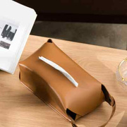 小西家北欧风可挂式皮革，纸巾盒家用抽纸盒餐厅餐纸巾盒纸巾收纳盒