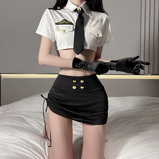 性感机车女警装角色扮演女教官空姐制服套装舞台演出服纯欲风女