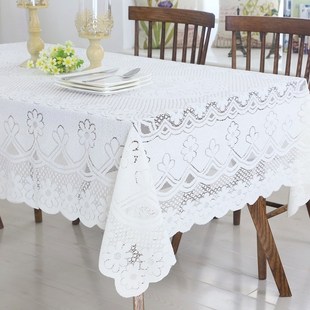 圆桌长桌茶几正方形四方，花餐白色网纱法式台布蕾丝，餐桌布。沙布