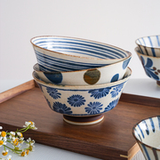 微瑕日本进口汤碗派西系列，陶瓷餐具日式和风，南国复古家用高脚汤碗