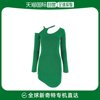 香港直邮J.W. Anderson 女士弹力粘胶纤维混纺迷你连衣裙(草绿色)