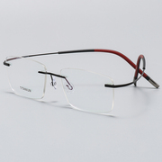无螺丝商务纯钛近视无框眼镜，框架男款一体，超轻配眼镜防辐射变色