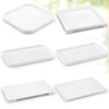 凯柏雅密胺浅盘子平盘商用日式白色仿瓷塑料，托盘长方形平板西餐盘