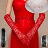 红色手套新娘结婚婚纱拍照蕾丝韩式礼服敬酒服婚礼红色珍珠秀禾服