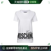 香港直邮Moschino 莫斯奇诺 女士乳白色棉质宽松圆领T恤 EA0703-0