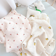 有机棉婴儿纱布被子夏季薄款初生纯棉包巾新生儿用品抱被宝宝盖毯