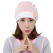 韩版玫瑰月子帽春夏季产后月子孕妇帽产妇用品帽子可贴牌
