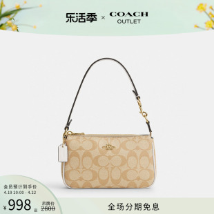 coach蔻驰奥莱女士经典标志，老花nolita19号手袋单肩手提包小号