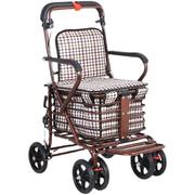 老人代步车可推可坐便捷购物车四轮助步折叠买菜小拉车老年手推车