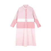 l9210秋个性显白同款女装原创粉色，连衣裙收腰长款衬衫裙