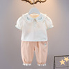 1-4-5岁女童夏装套装宝宝，短袖t恤夏季儿童装上衣，婴儿衣服韩版可爱