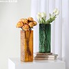 透明玻璃花瓶方口插花水培鲜花花器简约现代客厅桌面装饰创意摆件