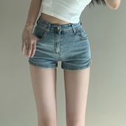 辣妹mini超短裤 弹力紧身性感牛仔热裤 复古高腰包臀牛仔裤女
