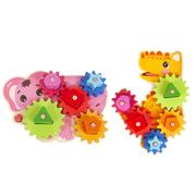 木制儿童趣味动物齿轮拼插玩具提升宝宝智力逻辑思维开发右脑套柱