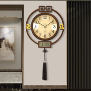 圆形新中式钟表挂钟客厅家用2022年万年历(万年历，)时钟古典静音挂墙表