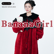 Bananagirl珊瑚绒睡衣女款冬季本命年红色家居服睡袍加厚女士套装