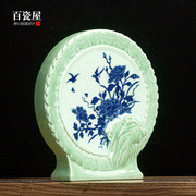 中式古典青花陶瓷摆件客厅玄关博古架酒柜家居软装小摆设品装饰品