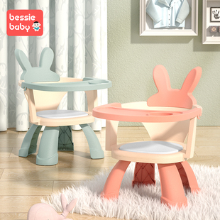 宝宝吃饭餐椅婴儿叫叫椅，靠背座椅家用小板凳，塑料餐桌椅儿童矮凳子