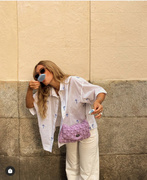 葡萄牙外贸毛线针织包 高级紫色编织包 腋下包信封翻盖单肩包女