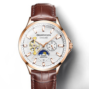 品牌男学生皮带手表，瑞士全自动镂空机械手夜光商务真皮国产腕表