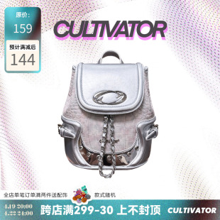 cultivator原创小众欧美千禧辣妹雾，粉色鳄鱼纹，迷你双肩包背包(包背包)