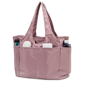 女士大容量手提单肩包多隔层，托特包短途(包短途)旅行袋妈妈包购物袋帆布包