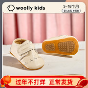 小羊沃利woollykids宝宝婴儿步前鞋，室内软底春秋，真皮宝宝学步鞋