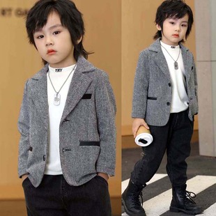 2023男童小西装外套，上衣潮儿童休闲西服单件韩版小孩演出礼服