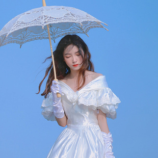 法式复古蕾丝伞道具，拍照公主lolita小洋伞婚纱照洛丽塔镂空花边伞