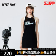 h5lyno7游戏电子风格，字母印花a字裙女士无袖背心裙holynumber7