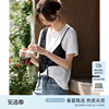 XWI/欣未假两件短袖T恤女夏季通勤简约马甲拼接不对称设计感上衣