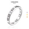 罗马字钛钢指环戒指女镶钻镂空镀18k玫瑰，金ins流行女戒指情侣对戒