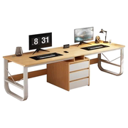 定制简易双人书桌长条电脑桌台式家用抽屉小桌子工作台书桌卧室办