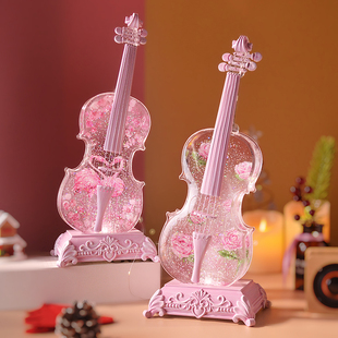 大提琴水晶球音乐盒八音盒飘雪蓝牙，音箱女友女孩，女生生日礼物摆件