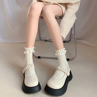 蕾丝短袜女夏白色花边，中筒袜薄款公主袜子，春秋jk可爱洛丽塔lolita
