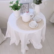桌布布艺纯白色餐桌茶几酒店西餐会议台布长方形圆桌桌垫拍照背景