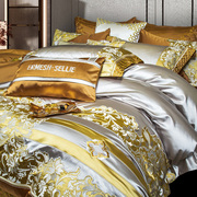 床上用品欧式宫廷风奢华四件套匹马棉高档刺绣别墅床单床盖多件套