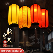 新中式仿古羊皮灯笼中国风，古典灯笼户外防水广告，布艺冬瓜灯笼挂饰