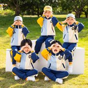 幼儿园园服订制三件套韩版集体照定制大班短袖衬衫小学生校服