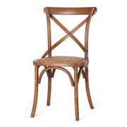 美式实木椅子餐椅简约家用背叉椅藤编靠L背椅复古餐桌椅北欧餐