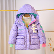 女童棉服冬季加厚保暖2023儿童装羽绒服夹棉外套，宝宝棉衣冬款