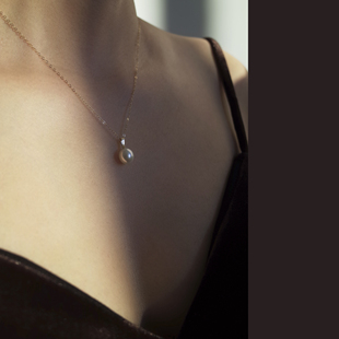 junhe原创设计复古14k包金，天然珍珠吊坠，项链可调节饰品一滴眼泪