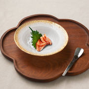 创意陶瓷餐具日式手工玻璃，菜盘分子料理刺身，盘酒店沙拉盘镀金帽碗