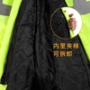 内胆可拆卸荧光绿黄pu棉服衣交通，执勤路政防寒保暖反光棉服logo
