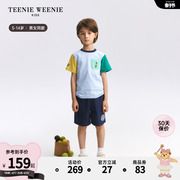 TeenieWeenie Kids小熊童装24夏季男女童圆领全棉撞色短袖